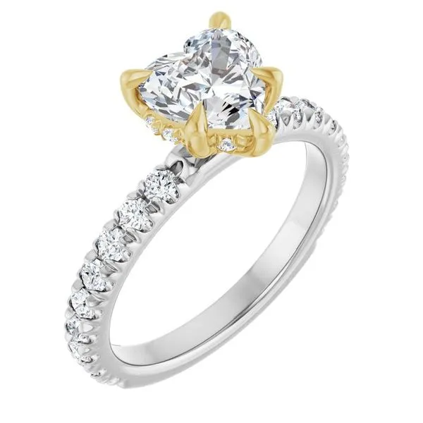 Claw-Prong Hidden Halo-Style Engagement Ring J. West Jewelers Round Rock, TX