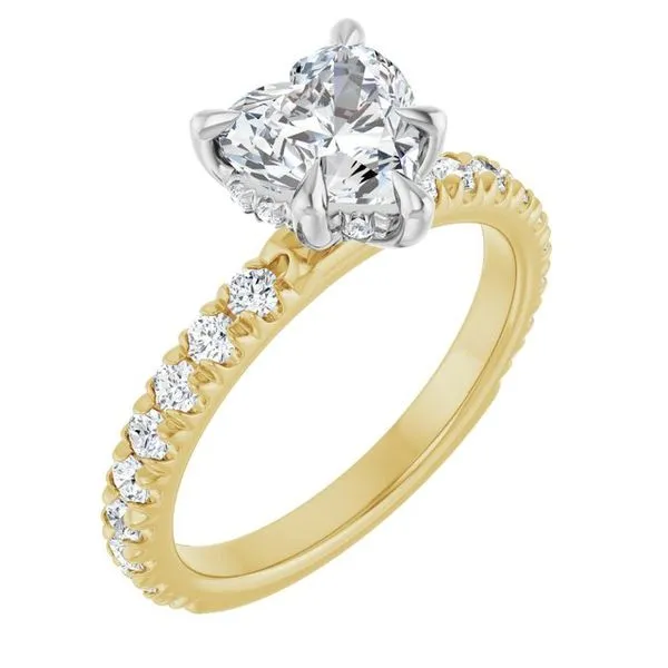 Claw-Prong Hidden Halo-Style Engagement Ring