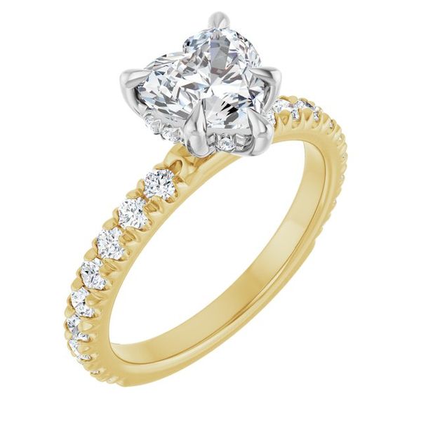Claw-Prong Hidden Halo-Style Engagement Ring