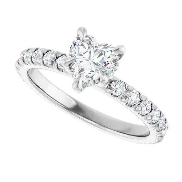 Claw-Prong Hidden Halo-Style Engagement Ring Image 5 Northwood Jewelers Northwood, OH