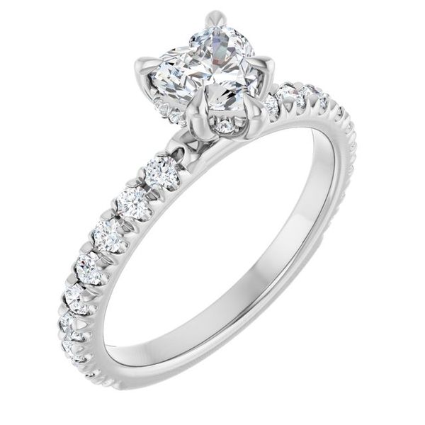 Claw-Prong Hidden Halo-Style Engagement Ring