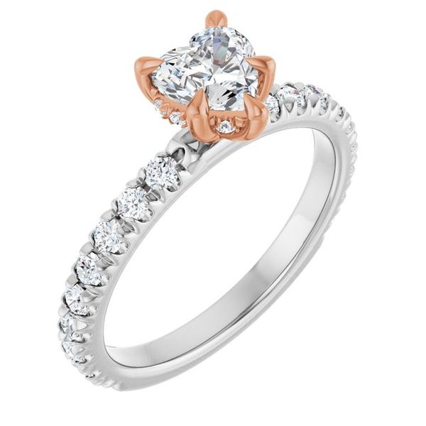 Claw-Prong Hidden Halo-Style Engagement Ring