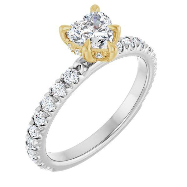 Claw-Prong Hidden Halo-Style Engagement Ring