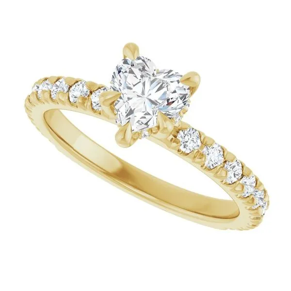 Claw-Prong Hidden Halo-Style Engagement Ring Image 5 J. West Jewelers Round Rock, TX