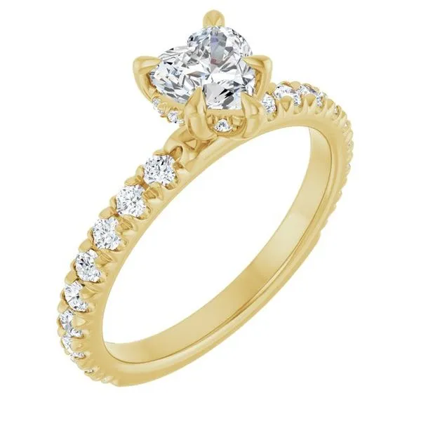 Claw-Prong Hidden Halo-Style Engagement Ring