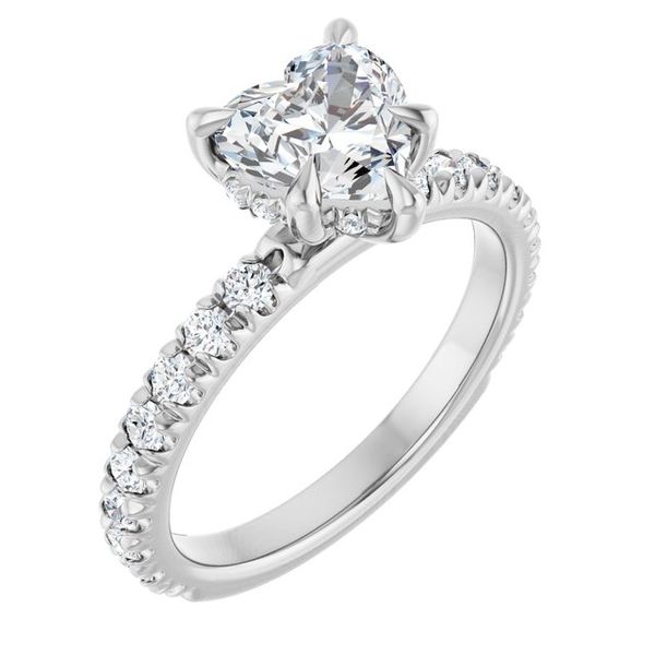 Claw-Prong Hidden Halo-Style Engagement Ring