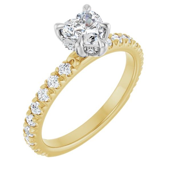 Claw-Prong Hidden Halo-Style Engagement Ring