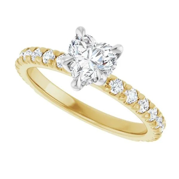 Claw-Prong Hidden Halo-Style Engagement Ring Image 5 J. West Jewelers Round Rock, TX