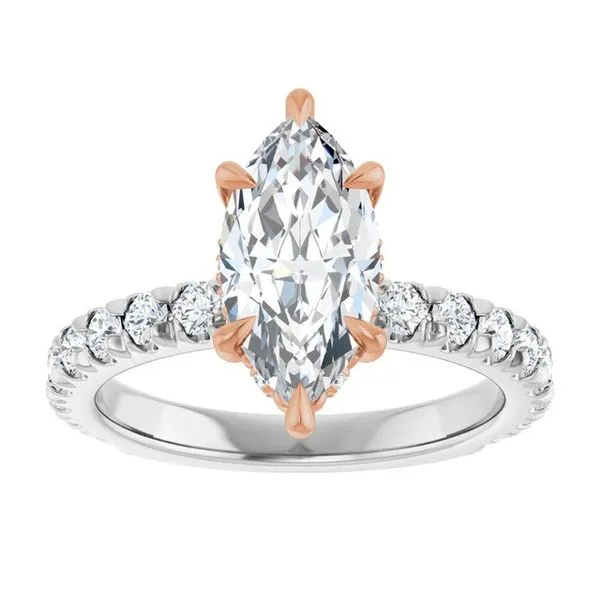 Claw-Prong Hidden Halo-Style Engagement Ring Image 3 Don's Jewelry & Design Washington, IA