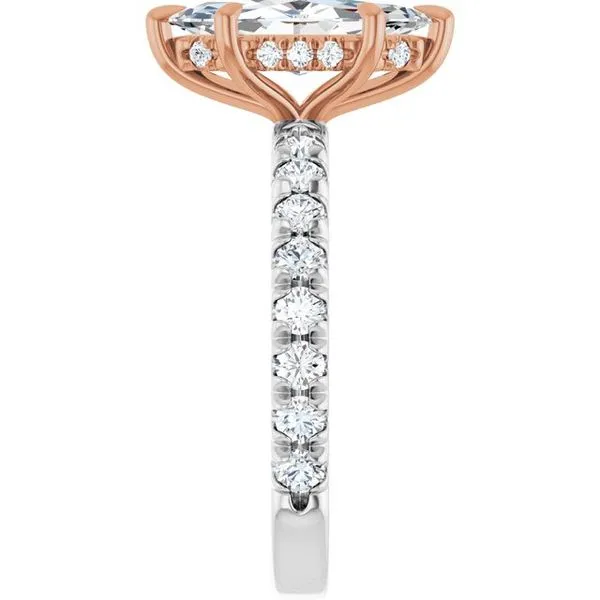 Claw-Prong Hidden Halo-Style Engagement Ring Image 4 Hudson Valley Goldsmith New Paltz, NY