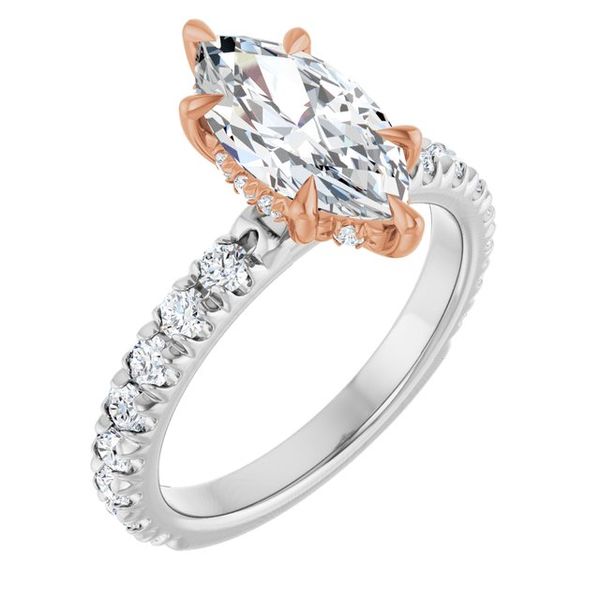 Claw-Prong Hidden Halo-Style Engagement Ring