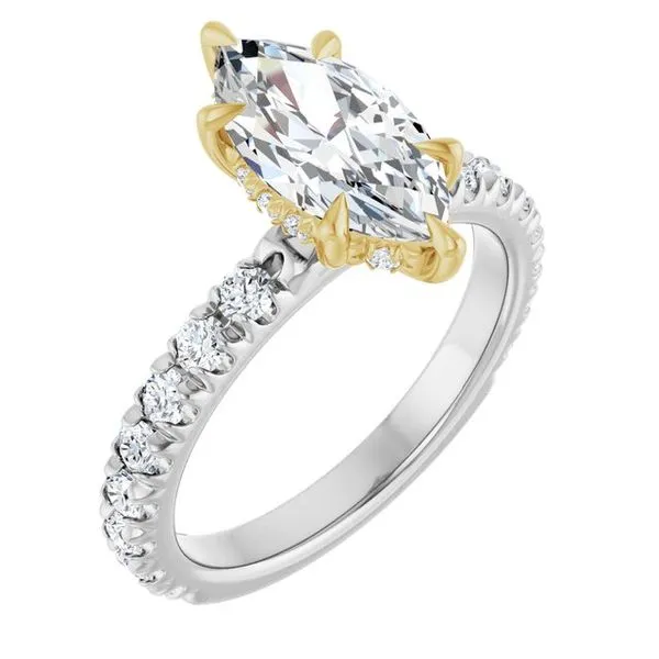 Claw-Prong Hidden Halo-Style Engagement Ring J. West Jewelers Round Rock, TX