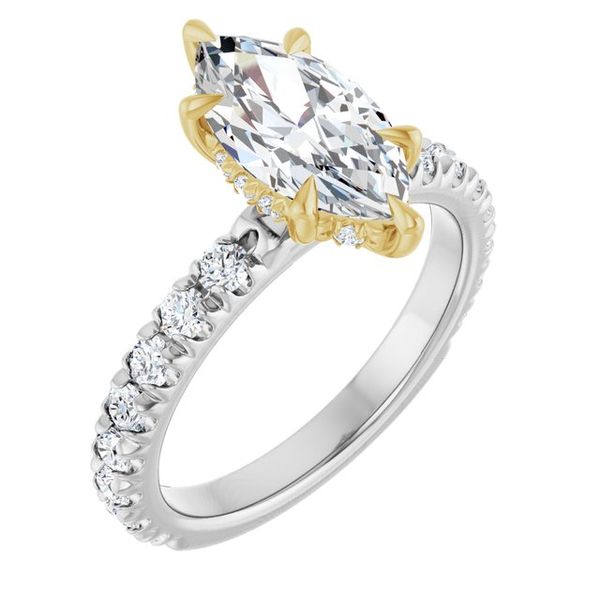 Claw-Prong Hidden Halo-Style Engagement Ring