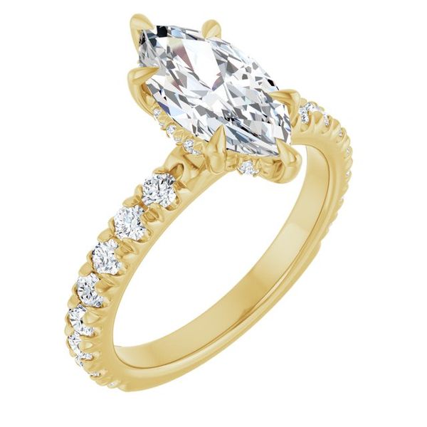 Claw-Prong Hidden Halo-Style Engagement Ring