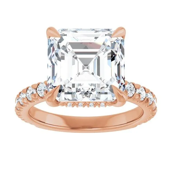 Claw-Prong Hidden Halo-Style Engagement Ring Image 3 Hudson Valley Goldsmith New Paltz, NY