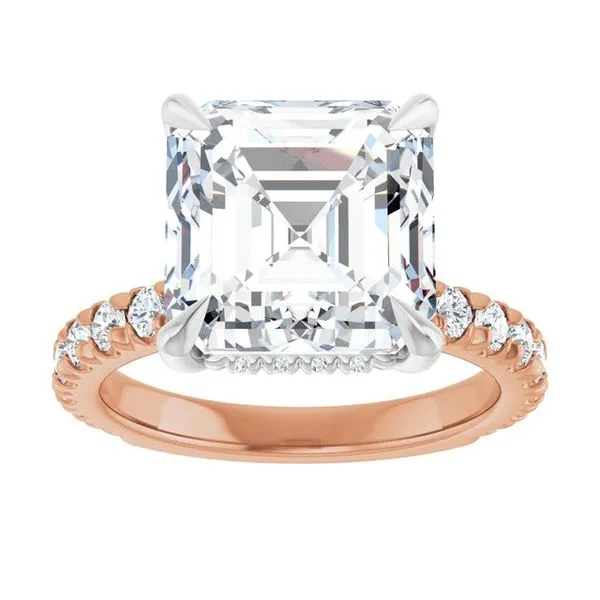 Claw-Prong Hidden Halo-Style Engagement Ring Image 3 J. West Jewelers Round Rock, TX