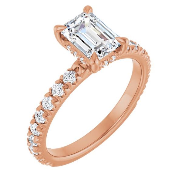 Claw-Prong Hidden Halo-Style Engagement Ring