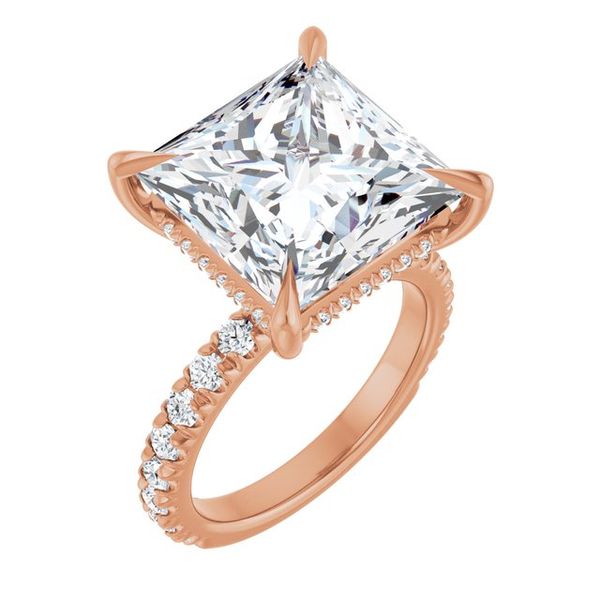 Claw-Prong Hidden Halo-Style Engagement Ring