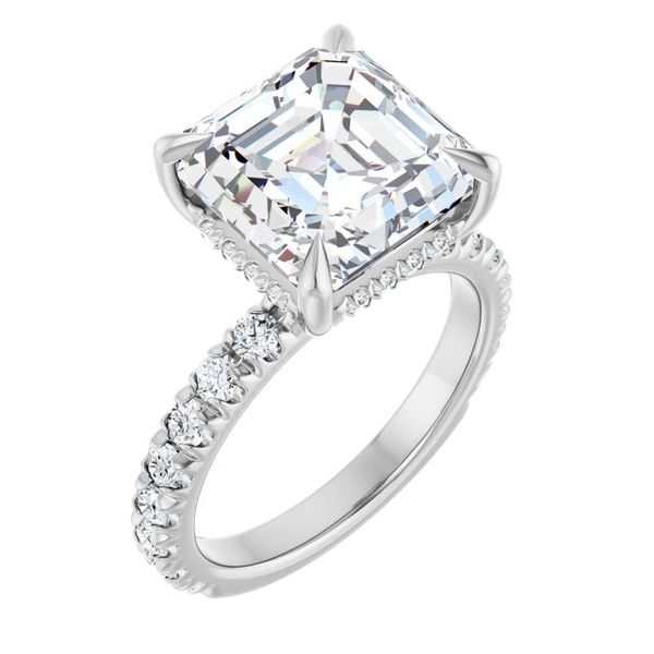 Claw-Prong Hidden Halo-Style Engagement Ring