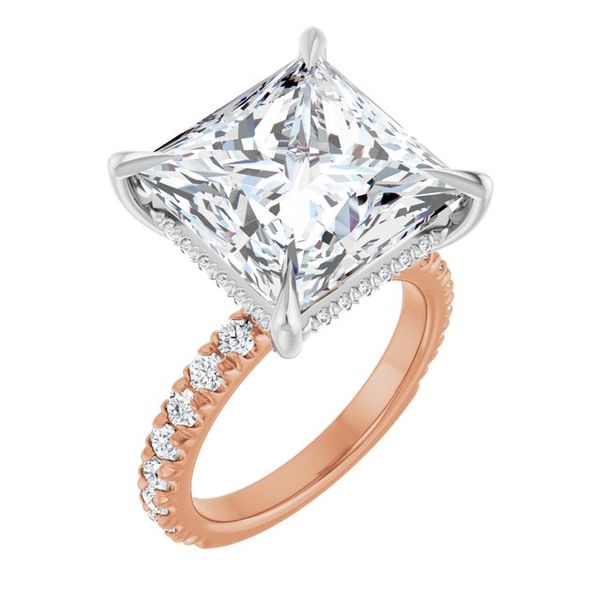 Claw-Prong Hidden Halo-Style Engagement Ring