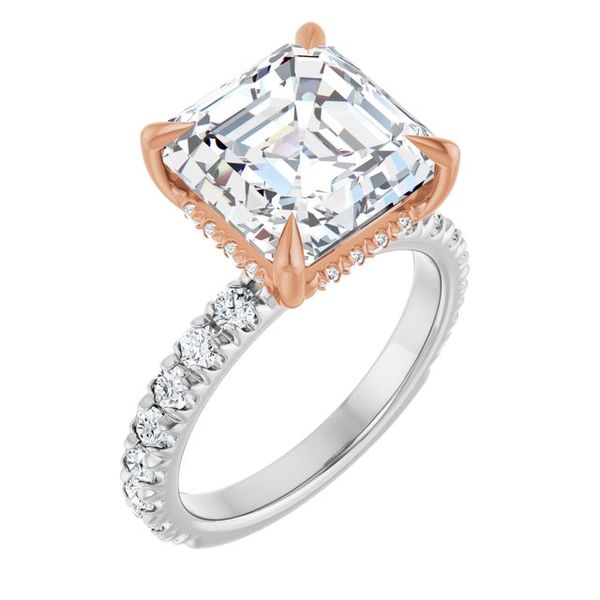 Claw-Prong Hidden Halo-Style Engagement Ring