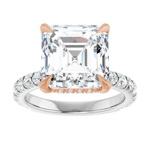 Claw-Prong Hidden Halo-Style Engagement Ring Image 3 Hudson Valley Goldsmith New Paltz, NY