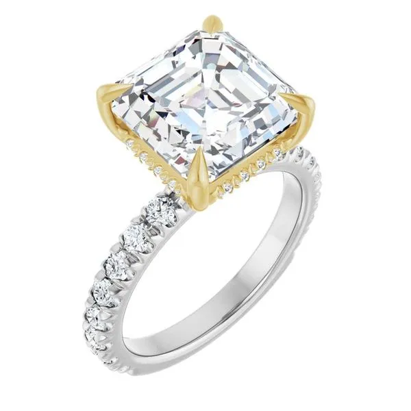 Claw-Prong Hidden Halo-Style Engagement Ring JF Jones Jewelers Rochester, NY
