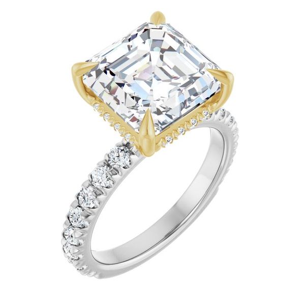 Claw-Prong Hidden Halo-Style Engagement Ring