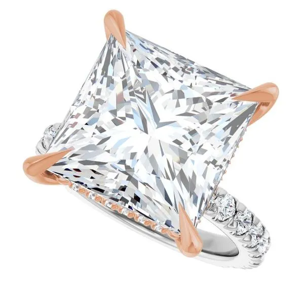 Claw-Prong Hidden Halo-Style Engagement Ring Image 5 Hudson Valley Goldsmith New Paltz, NY