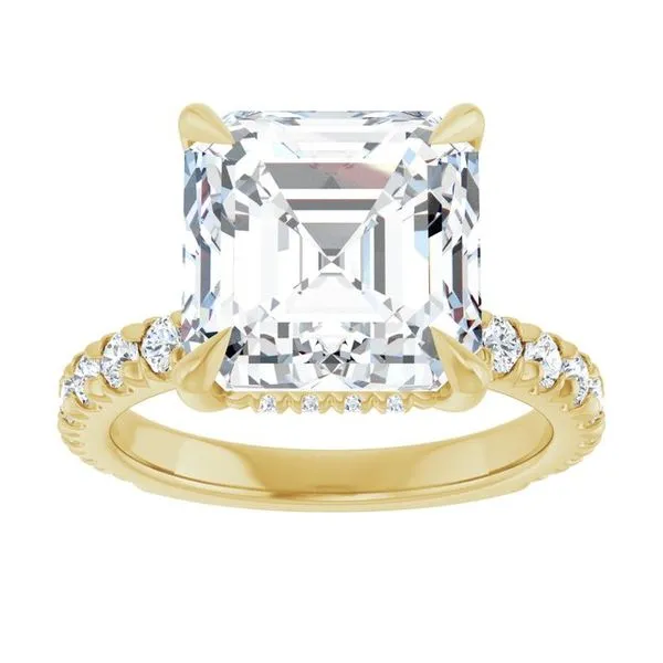 Claw-Prong Hidden Halo-Style Engagement Ring Image 3 Don's Jewelry & Design Washington, IA