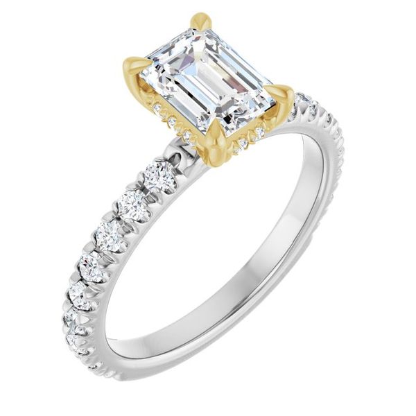 Claw-Prong Hidden Halo-Style Engagement Ring