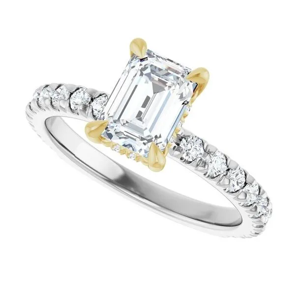 Claw-Prong Hidden Halo-Style Engagement Ring Image 5 J. West Jewelers Round Rock, TX