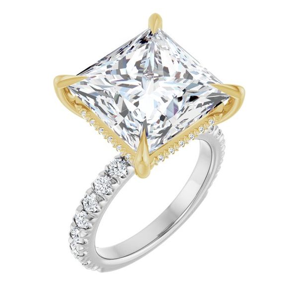 Claw-Prong Hidden Halo-Style Engagement Ring