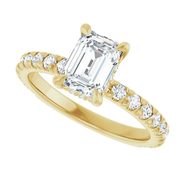 Claw-Prong Hidden Halo-Style Engagement Ring Image 5 Hudson Valley Goldsmith New Paltz, NY