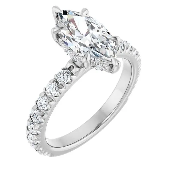 Claw-Prong Hidden Halo-Style Engagement Ring JF Jones Jewelers Rochester, NY