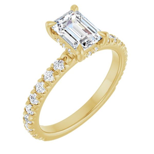 Claw-Prong Hidden Halo-Style Engagement Ring