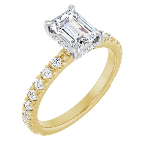 Claw-Prong Hidden Halo-Style Engagement Ring