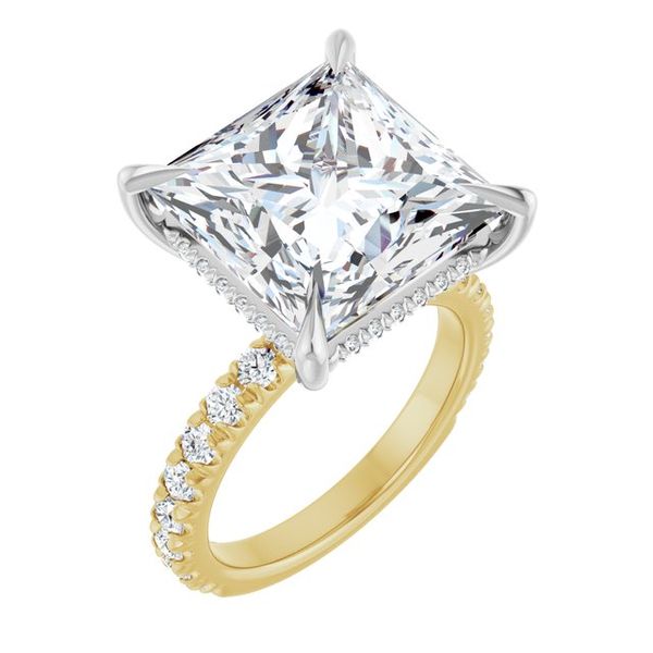 Claw-Prong Hidden Halo-Style Engagement Ring