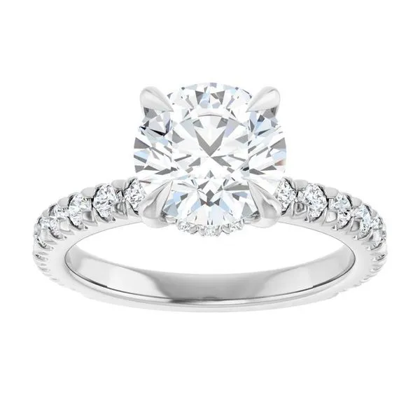 Claw-Prong Hidden Halo-Style Engagement Ring Image 3 Arezzo Jewelers Elmwood Park, IL