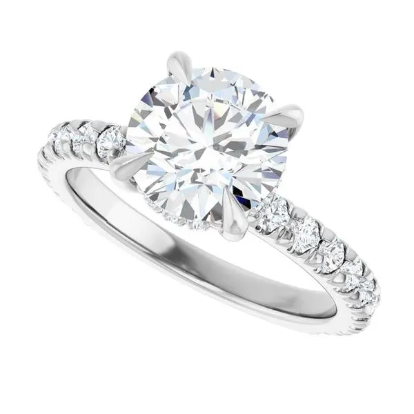 Claw-Prong Hidden Halo-Style Engagement Ring Image 5 Natale Jewelers Sewell, NJ