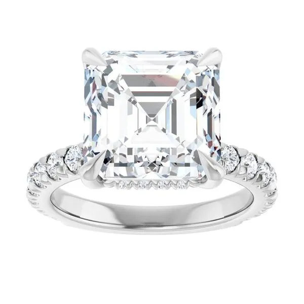 Claw-Prong Hidden Halo-Style Engagement Ring Image 3 Hudson Valley Goldsmith New Paltz, NY