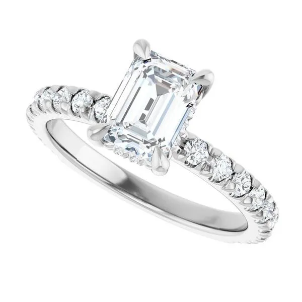Claw-Prong Hidden Halo-Style Engagement Ring Image 5 J. West Jewelers Round Rock, TX