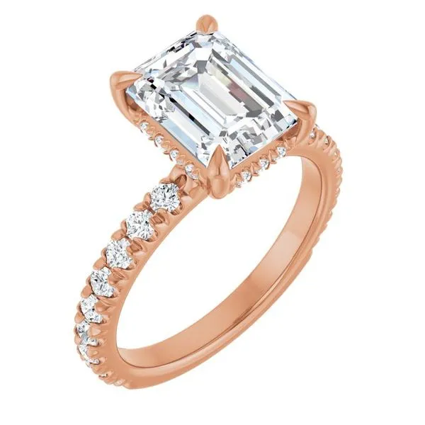 Claw-Prong Hidden Halo-Style Engagement Ring Arezzo Jewelers Elmwood Park, IL