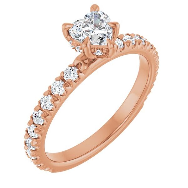 Claw-Prong Hidden Halo-Style Engagement Ring