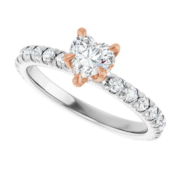 Claw-Prong Hidden Halo-Style Engagement Ring Image 5 Hudson Valley Goldsmith New Paltz, NY