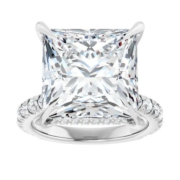Claw-Prong Hidden Halo-Style Engagement Ring Image 3 Northwood Jewelers Northwood, OH