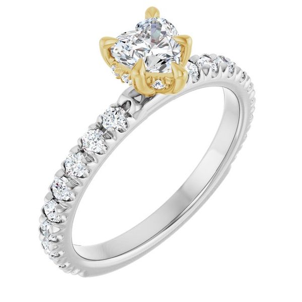 Claw-Prong Hidden Halo-Style Engagement Ring