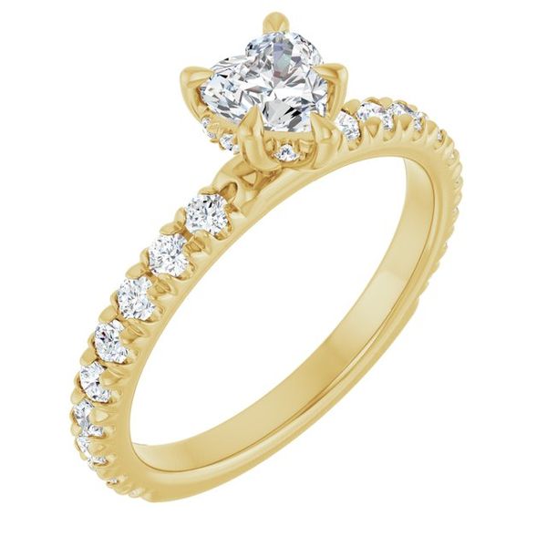 Claw-Prong Hidden Halo-Style Engagement Ring