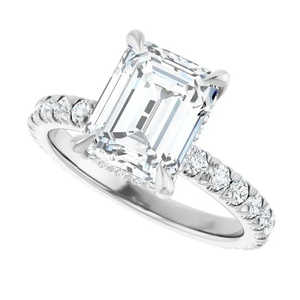 Claw-Prong Hidden Halo-Style Engagement Ring Image 5 Arezzo Jewelers Elmwood Park, IL