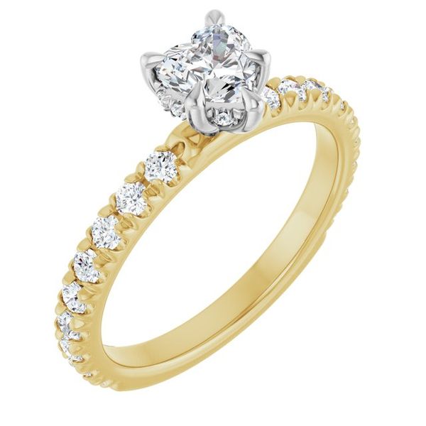 Claw-Prong Hidden Halo-Style Engagement Ring